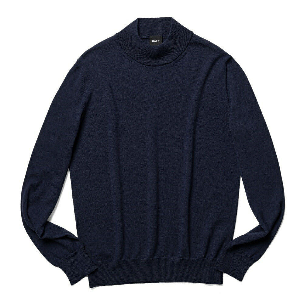 バフィー BAFY 4301 ハイネック モックネック ニット 10G ハイゲージ ブラック ネイビー ホワイト ブルー イタリア メンズ 長袖 セーター ブランド 薄手 ウール100%  秋 冬 モックネックニット ハイネックニット シンプル