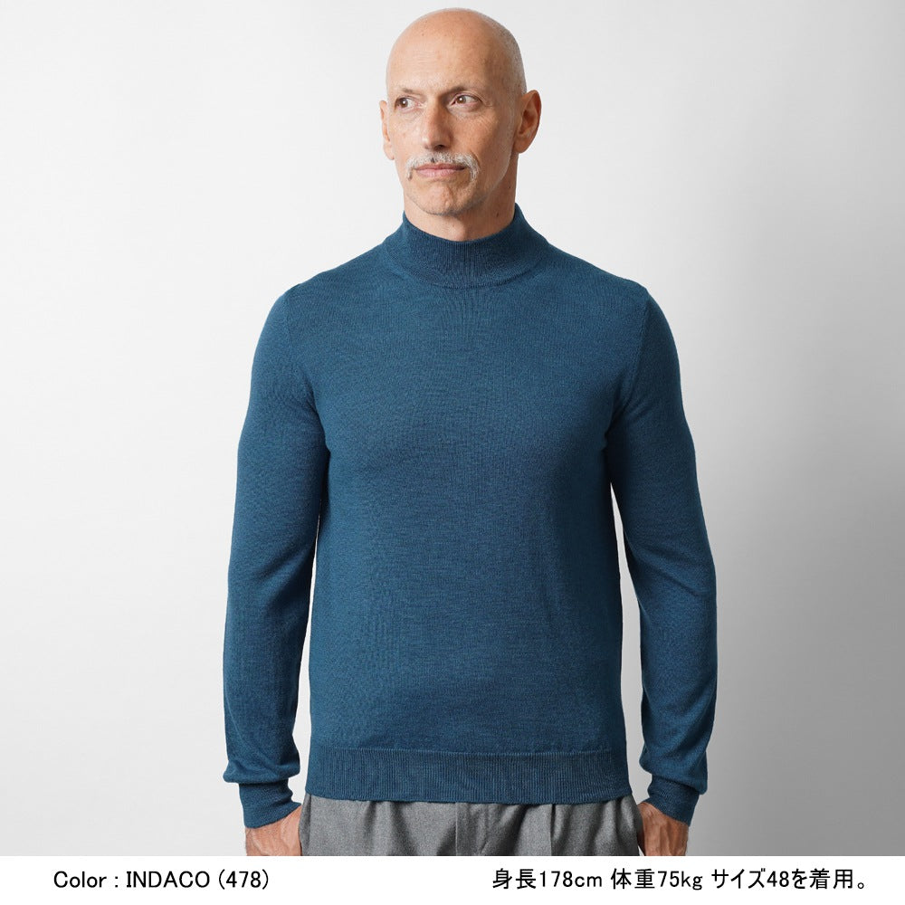 バフィー BAFY 4301 ハイネック モックネック ニット 10G ハイゲージ ブラック ネイビー ホワイト ブルー イタリア メンズ 長袖 セーター ブランド 薄手 ウール100%  秋 冬 モックネックニット ハイネックニット シンプル