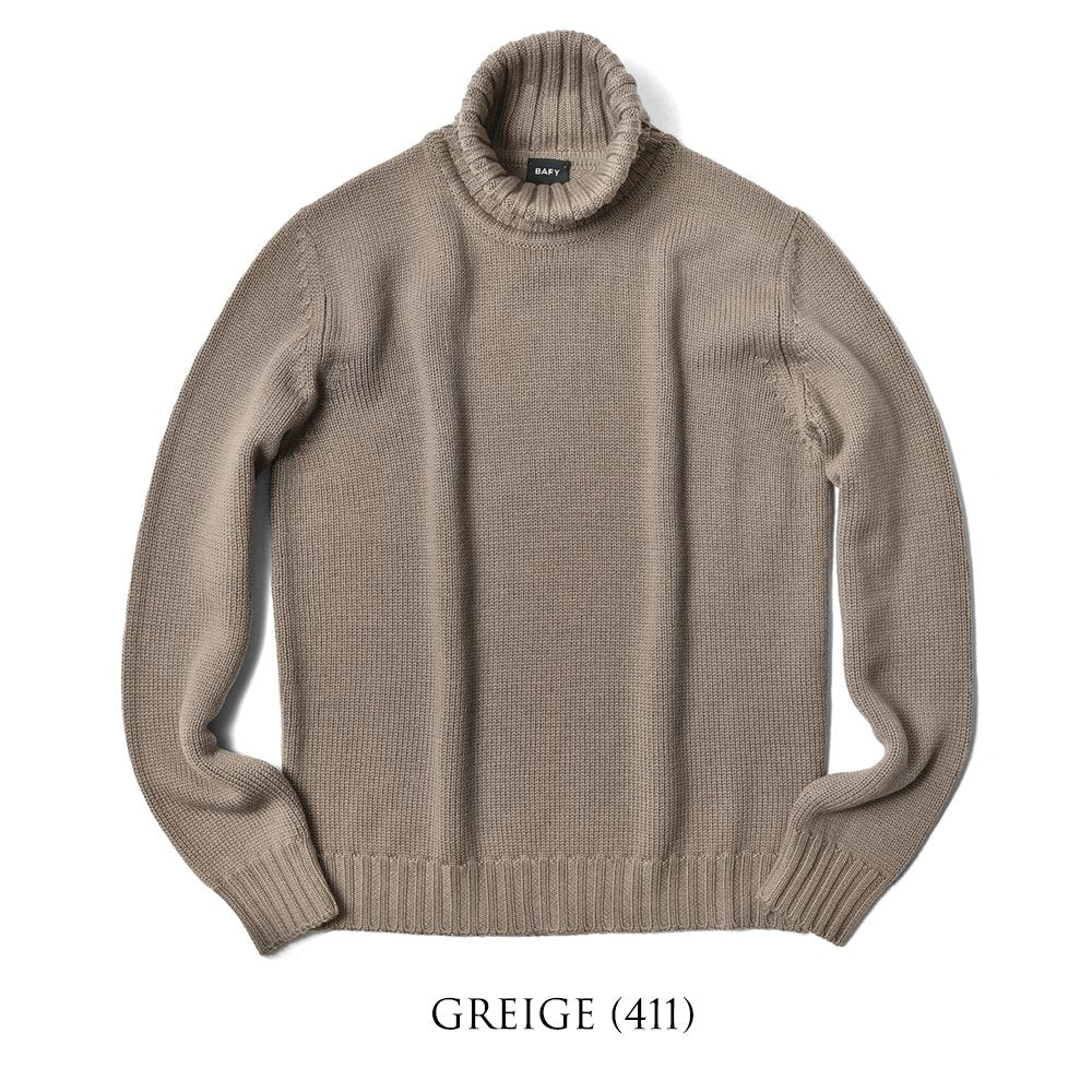 バフィー BAFY 4502 タートルネック ニット 5G ミドルゲージ タートルネックニット タートルネック メンズ イタリア 長袖 タートル ウール100% セーター ブランド ブラック オフホワイト グレー ネイビー メンズタートルネックセーター 秋 冬