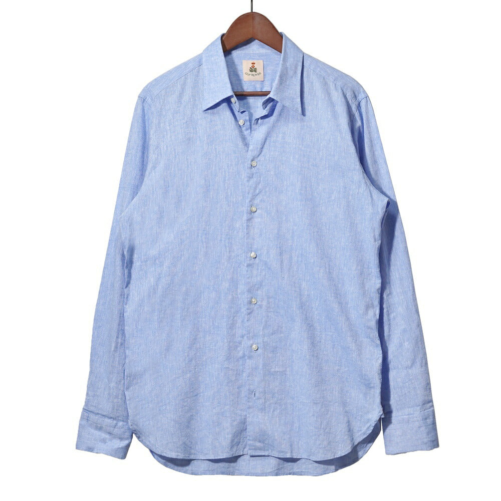 ギローバー GUY ROVER リネンシャツ 長袖 3850C2340L 551301 レギュラーフィット コットン ホワイト ブラック グレー ブルー リネン 麻 シャツ イタリア メンズ 長袖 ドレス カジュアル 夏 無地