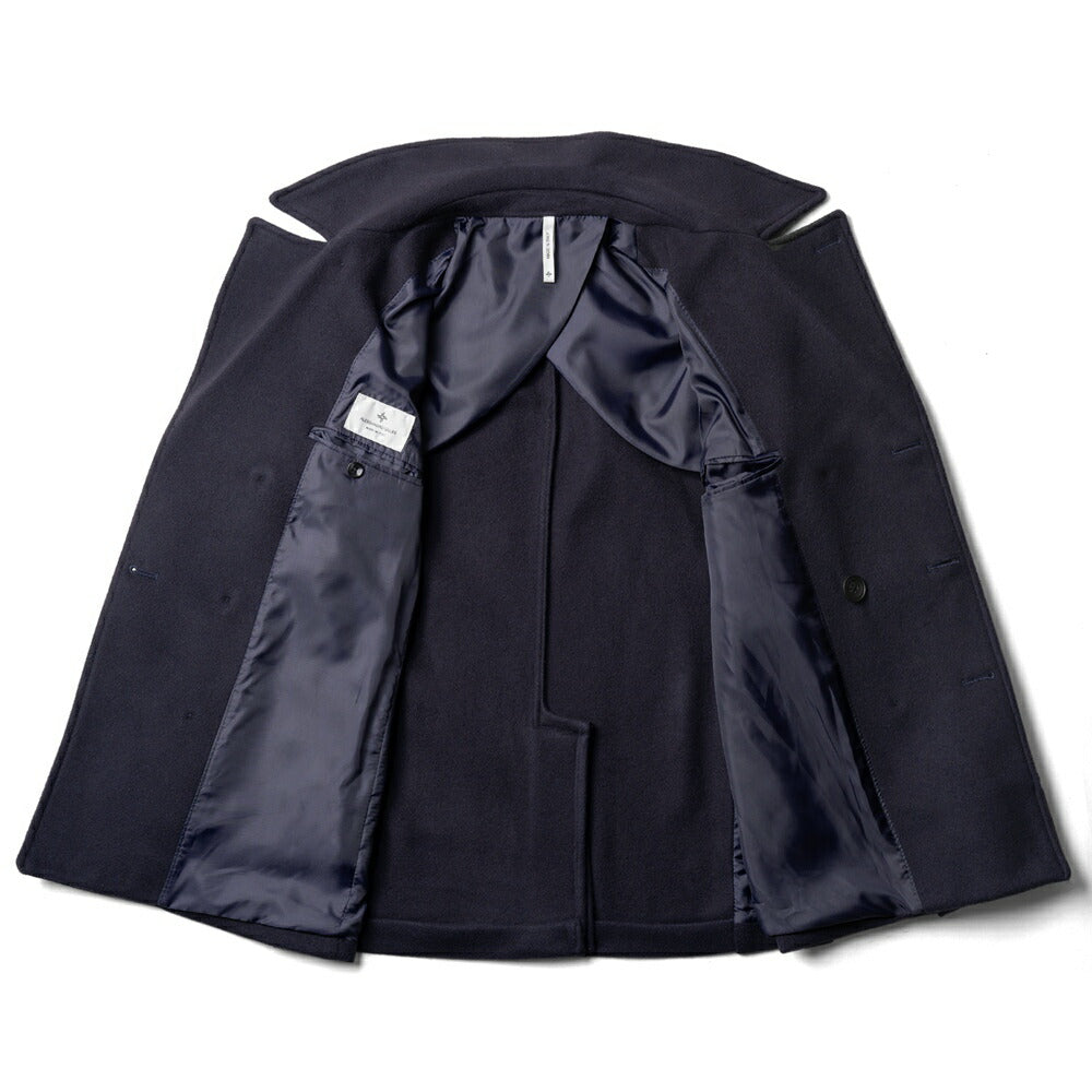 アレッサンドロジレス ALESSANDRO GILLES C701-3620 ピーコート Pコート ショート丈 ウール 24秋冬 ネイビー ブルー センターベンツ ビジネス カジュアル メンズ インポート イタリア