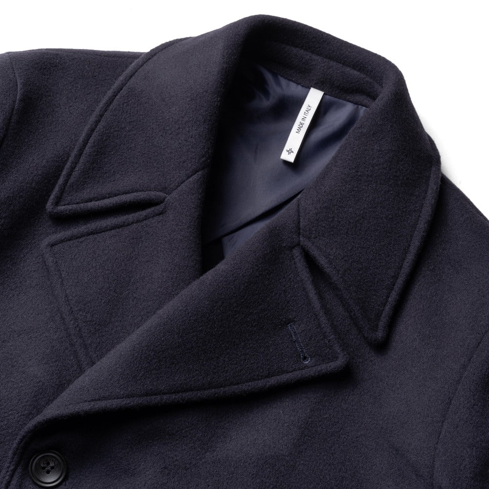 アレッサンドロジレス ALESSANDRO GILLES C701-3620 ピーコート Pコート ショート丈 ウール 24秋冬 ネイビー ブルー センターベンツ ビジネス カジュアル メンズ インポート イタリア