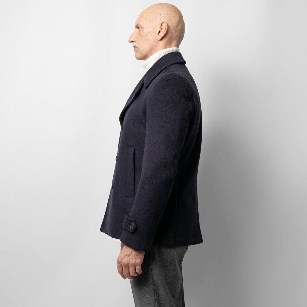 アレッサンドロジレス ALESSANDRO GILLES C701-3620 ピーコート Pコート ショート丈 ウール 24秋冬 ネイビー ブルー センターベンツ ビジネス カジュアル メンズ インポート イタリア