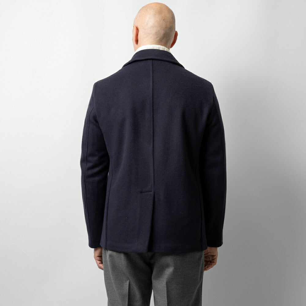 アレッサンドロジレス ALESSANDRO GILLES C701-3620 ピーコート Pコート ショート丈 ウール 24秋冬 ネイビー ブルー センターベンツ ビジネス カジュアル メンズ インポート イタリア