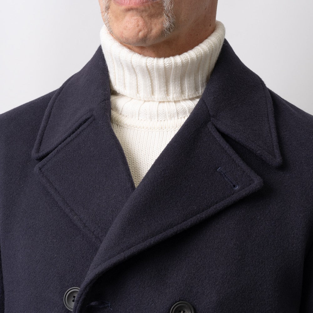 アレッサンドロジレス ALESSANDRO GILLES C701-3620 ピーコート Pコート ショート丈 ウール 24秋冬 ネイビー ブルー センターベンツ ビジネス カジュアル メンズ インポート イタリア
