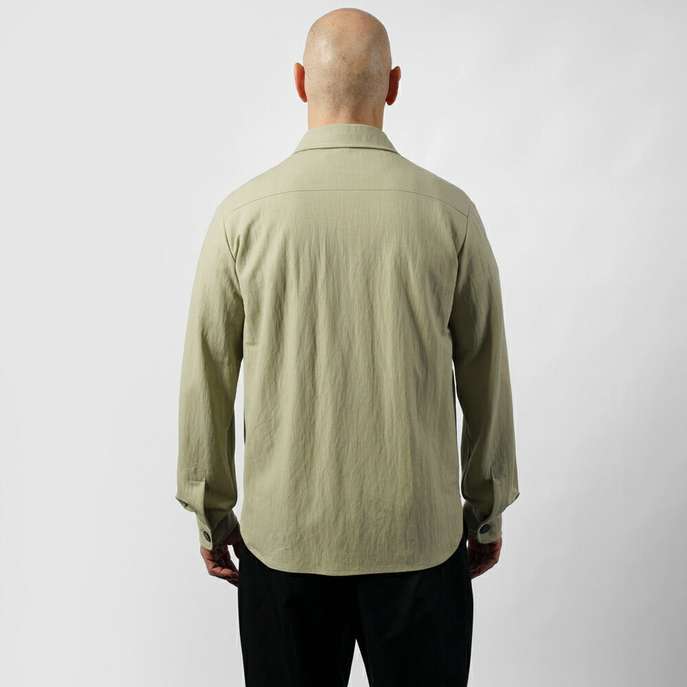 ハリスワーフロンドン HARRIS WHARF LONDON C9320PYF シャツジャケット シャツアウター 25春夏 ネイビー セージグリーン レーヨン  カジュアル モード シンプル メンズ シャツ ライトアウター ストレッチ インポート イタリア イギリス