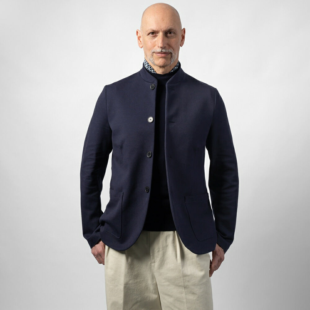 ハリスワーフロンドン HARRIS WHARF LONDON C9427PBR マオカラージャケット ネールジャケット 25春夏 ネイビー カーキグリーン コットン カジュアル モード シンプル メンズ ジャケット アウター ストレッチ インポート イタリア イギリス