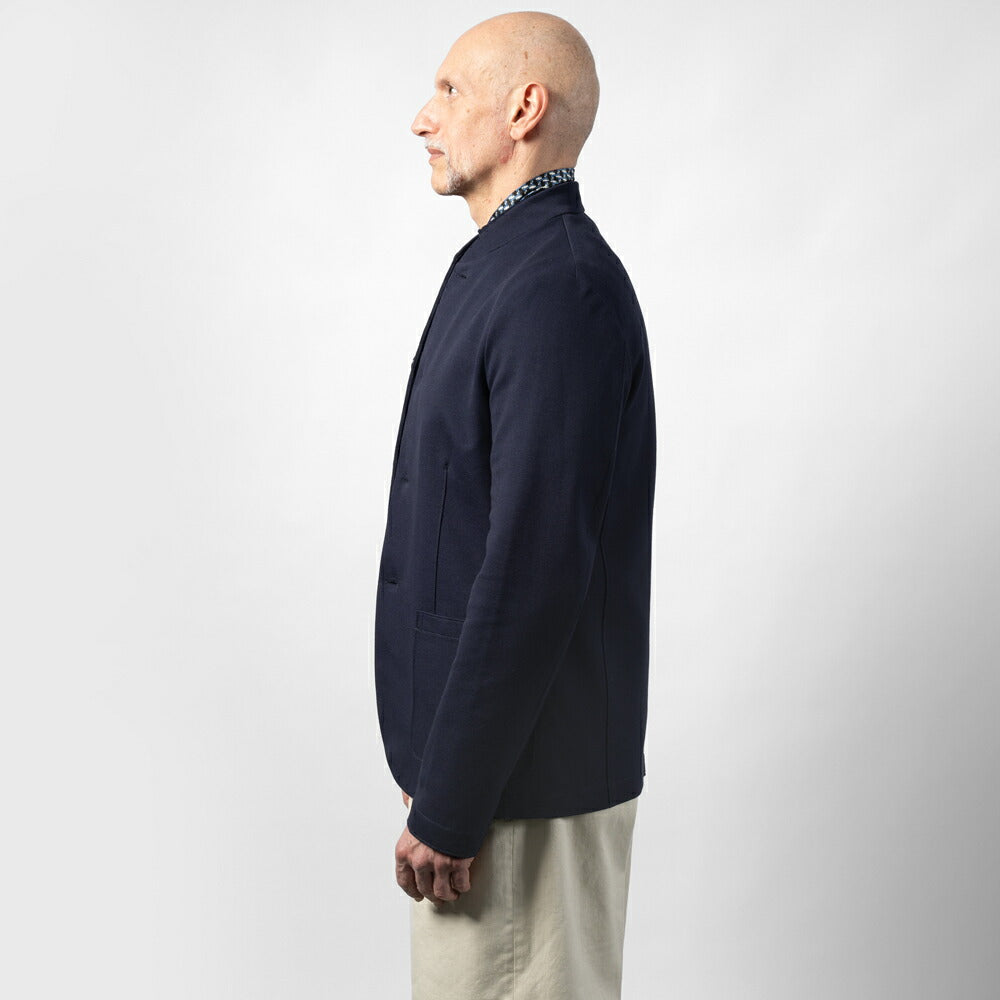 ハリスワーフロンドン HARRIS WHARF LONDON C9427PBR マオカラージャケット ネールジャケット 25春夏 ネイビー カーキグリーン コットン カジュアル モード シンプル メンズ ジャケット アウター ストレッチ インポート イタリア イギリス