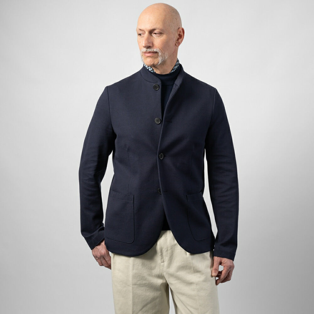 ハリスワーフロンドン HARRIS WHARF LONDON C9427PBR マオカラージャケット ネールジャケット 25春夏 ネイビー カーキグリーン コットン カジュアル モード シンプル メンズ ジャケット アウター ストレッチ インポート イタリア イギリス