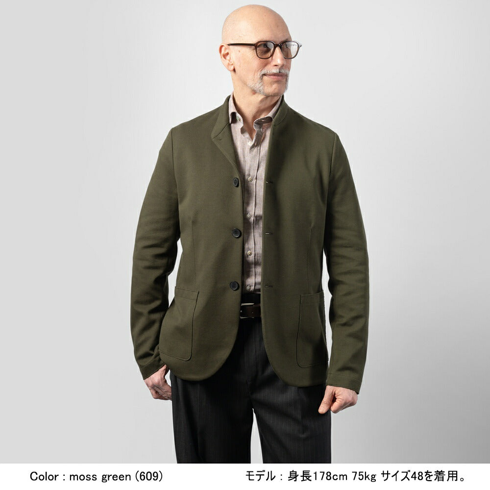 ハリスワーフロンドン HARRIS WHARF LONDON C9427PBR マオカラージャケット ネールジャケット 25春夏 ネイビー カーキグリーン コットン カジュアル モード シンプル メンズ ジャケット アウター ストレッチ インポート イタリア イギリス