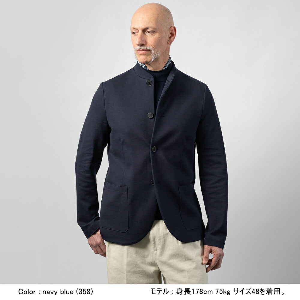 ハリスワーフロンドン HARRIS WHARF LONDON C9427PBR マオカラージャケット ネールジャケット 25春夏 ネイビー カーキグリーン コットン カジュアル モード シンプル メンズ ジャケット アウター ストレッチ インポート イタリア イギリス