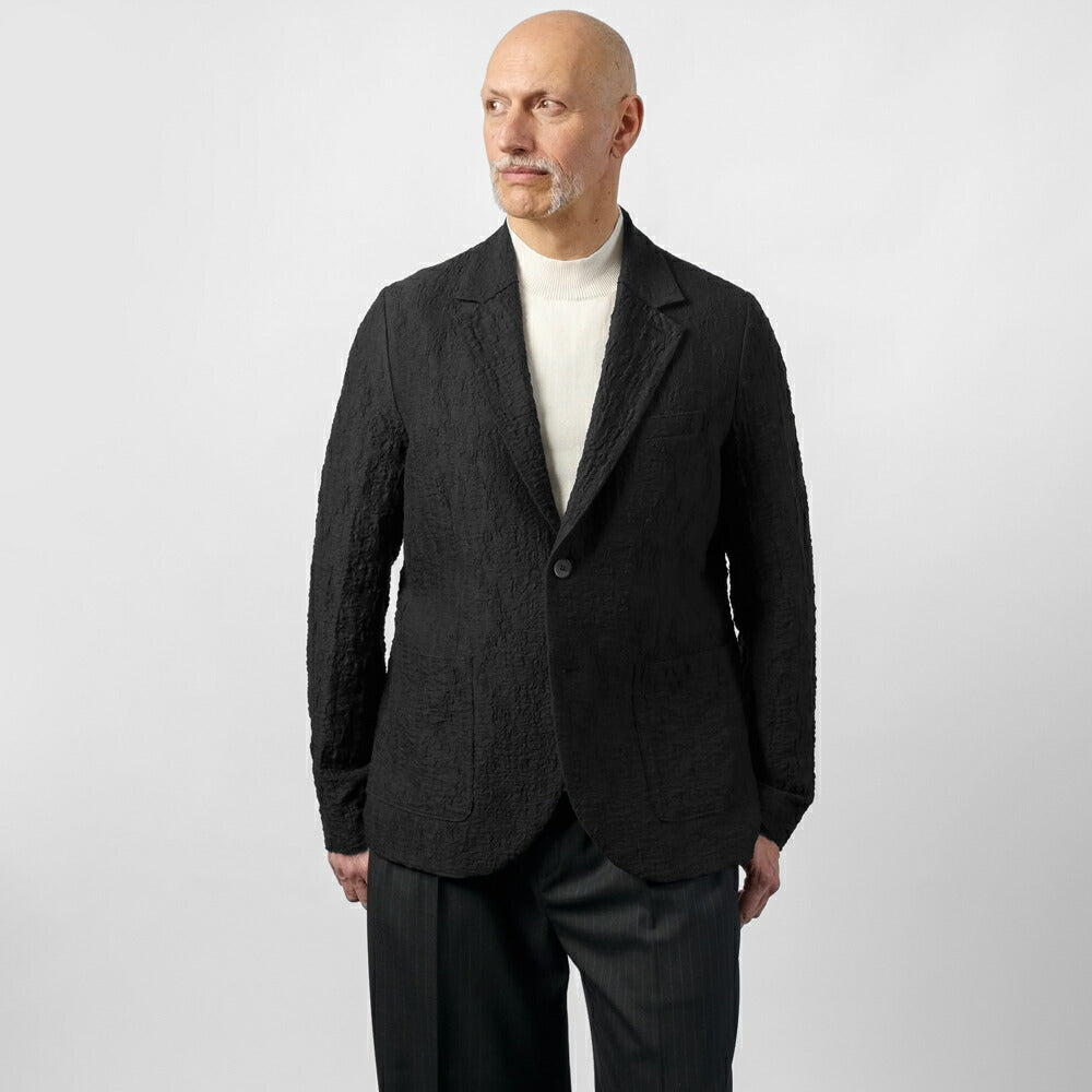 ハリスワーフロンドン HARRIS WHARF LONDON C9535PYM-U ジャケット シングル コットン  テーラード 25春夏 ブラック クリンクルコットン カジュアル モード シンプル メンズ メンズジャケット ライトアウター ストレッチ インポート イタリア イギリス