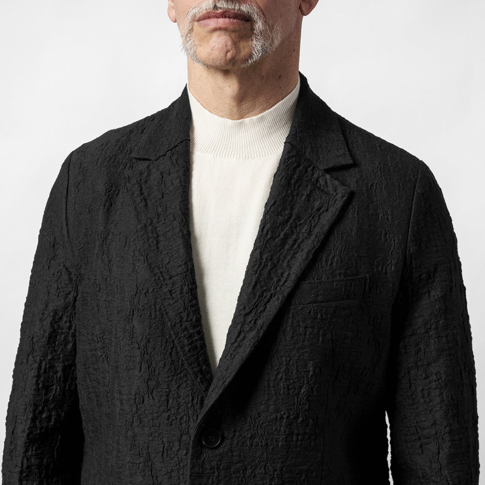 ハリスワーフロンドン HARRIS WHARF LONDON C9535PYM-U ジャケット シングル コットン  テーラード 25春夏 ブラック クリンクルコットン カジュアル モード シンプル メンズ メンズジャケット ライトアウター ストレッチ インポート イタリア イギリス