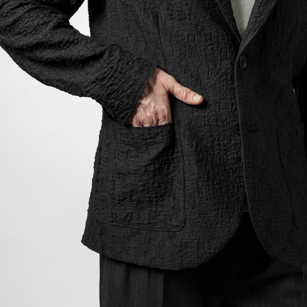 ハリスワーフロンドン HARRIS WHARF LONDON C9535PYM-U ジャケット シングル コットン  テーラード 25春夏 ブラック クリンクルコットン カジュアル モード シンプル メンズ メンズジャケット ライトアウター ストレッチ インポート イタリア イギリス