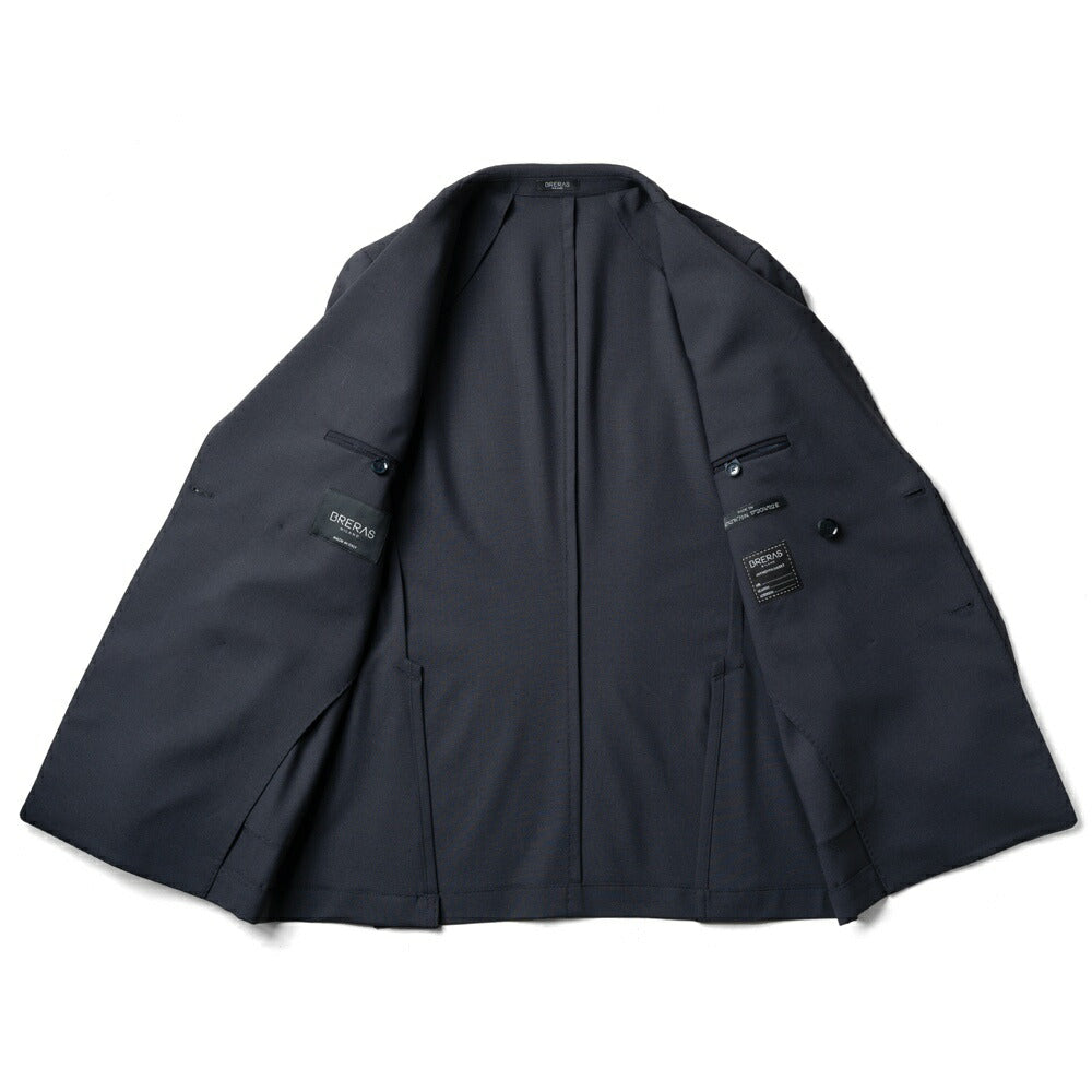ブレラス BRERAS ジャケット ダブルブレスト ネイビー CASERTA-ATP1 24AW 24秋冬 ダブル テーラードジャケット ウールタフタ ウール メンズ ビジネス ブランド アンフィニッシュ 6ボタン サイドベンツ 高級 クラシコ イタリア