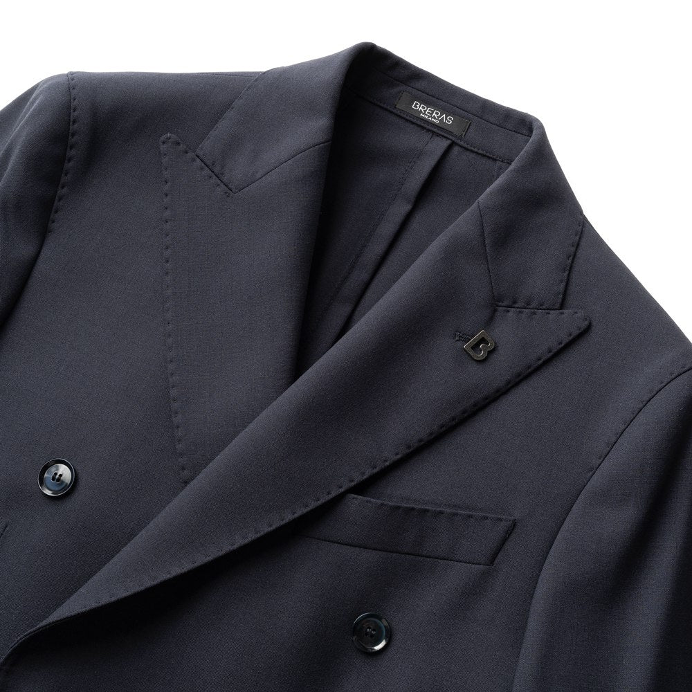 ブレラス BRERAS ジャケット ダブルブレスト ネイビー CASERTA-ATP1 24AW 24秋冬 ダブル テーラードジャケット ウールタフタ ウール メンズ ビジネス ブランド アンフィニッシュ 6ボタン サイドベンツ 高級 クラシコ イタリア