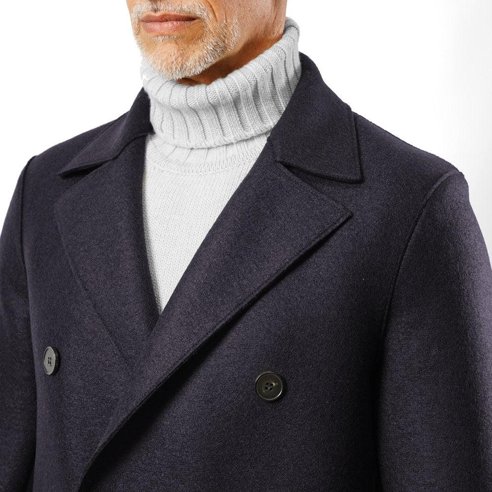 ハリスワーフロンドン HARRIS WHARF LONDON CC9143MLK ピーコート ダブルブレスト 25秋冬 ネイビー ウール プレストウール カジュアル ビジネス シンプル メンズ コート アウター ストレッチ インポート イタリア イギリス