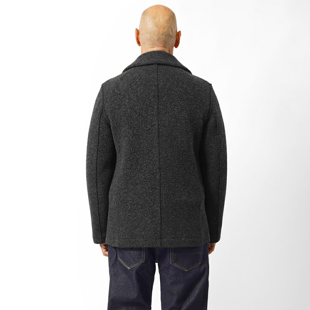 ハリスワーフロンドン HARRIS WHARF LONDON CG9214MWE ブークレ ピーコート ダブルブレスト 25秋冬 ダークグレー グレージュ ウール ストレッチ フェイクファー ムートン カジュアル ビジネス シンプル メンズ コート アウター インポート イタリア イギリス