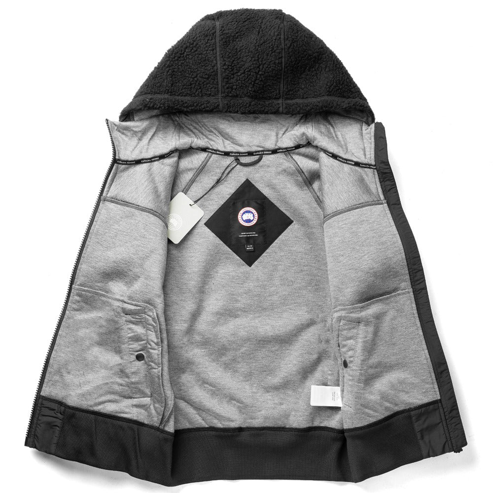【返品不可】カナダグース CANADA GOOSE ボアブルゾン SIMCOE FLEECE HOODY 7016W BLACK ブラック シムコー ショート ワッペン レディース ジャケット ボア フリース パーカー パーカ フーディ フーディー フード付き アウター シンプル 高級 カナダ ブランド
