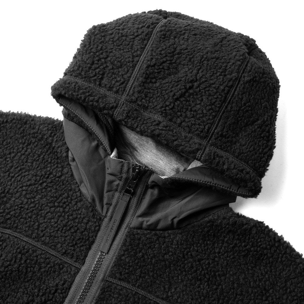 【返品不可】カナダグース CANADA GOOSE ボアブルゾン SIMCOE FLEECE HOODY 7016W BLACK ブラック シムコー ショート ワッペン レディース ジャケット ボア フリース パーカー パーカ フーディ フーディー フード付き アウター シンプル 高級 カナダ ブランド