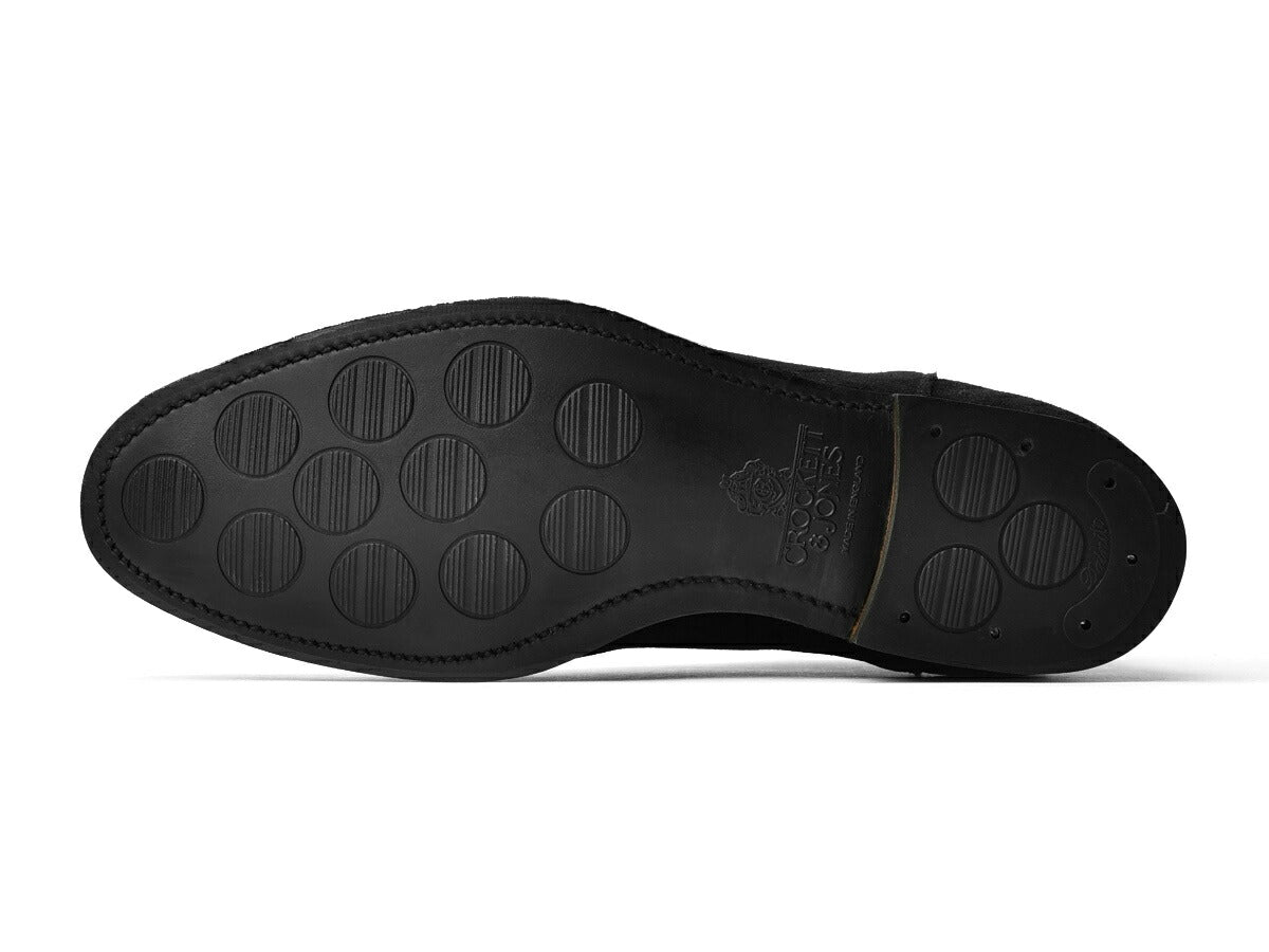 クロケット＆ジョーンズ CROCKETT&JONES サイドゴアブーツ CHELSEA-8 スエード ブラック BLACK LAST341 E メンズ ブーツ 本革 ビジネス イタリア サイドゴア 黒 ショートブーツ ブランド