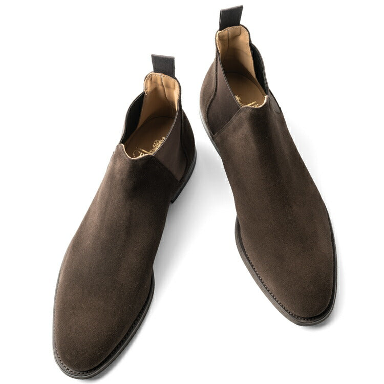 クロケット＆ジョーンズ CROCKETT&JONES サイドゴアブーツ CHELSEA-8 スエード ダークブラウン DARKBROWN LAST341 E メンズ ブーツ 本革 ビジネス イタリア サイドゴア 茶 ブラウン ショートブーツ ブランド