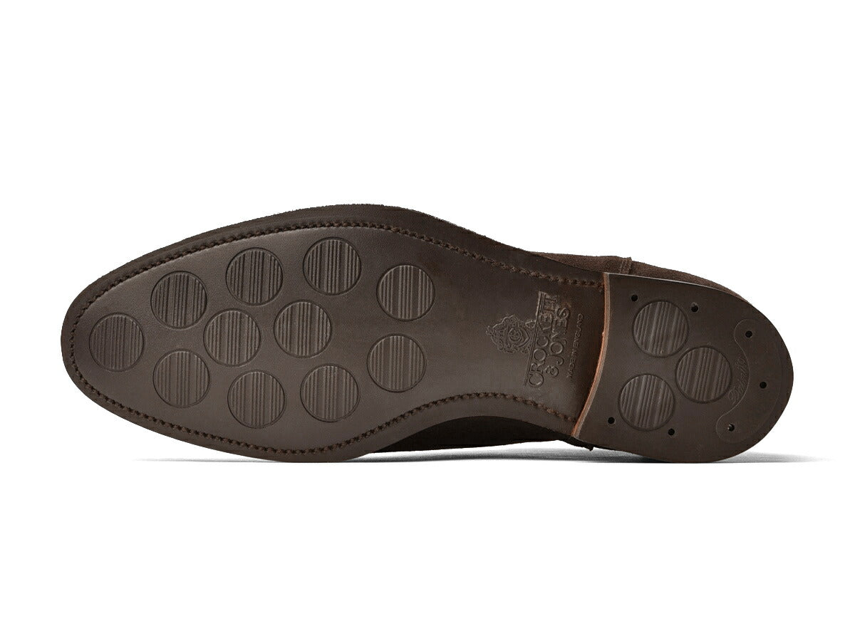 クロケット＆ジョーンズ CROCKETT&JONES サイドゴアブーツ CHELSEA-8 スエード ダークブラウン DARKBROWN LAST341 E メンズ ブーツ 本革 ビジネス イタリア サイドゴア 茶 ブラウン ショートブーツ ブランド