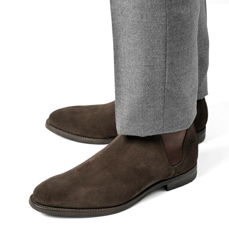 クロケット＆ジョーンズ CROCKETT&JONES サイドゴアブーツ CHELSEA-8 スエード ダークブラウン DARKBROWN LAST341 E メンズ ブーツ 本革 ビジネス イタリア サイドゴア 茶 ブラウン ショートブーツ ブランド