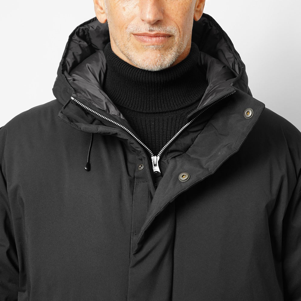 クオ COOR ダウンジャケットブラック 黒 チャコールグレー WATER REPELLENT GOOSE DOWN JUMPER ダウン メンズ フード 撥水加工 メンズダウン ダウンコート ショートダウン メンズダウンジャケット メンズアウター ショート丈 シンプル ブランド 韓国