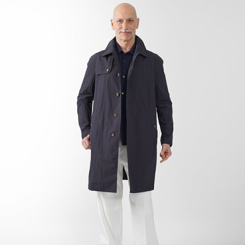 エイダースキュータム EIDERSCUTUM ステンカラーコート COATM BE06S P105 バルカラーコート スプリングコート ナイロン パッカブル 25SS 春夏 アクアスキュータム メンズ ライトアウター 軽量 イタリア 英国 イギリス アウター インポート ロイヤルロウ ROYAL ROW