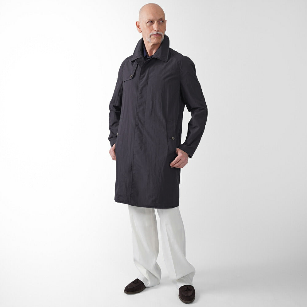 エイダースキュータム EIDERSCUTUM ステンカラーコート COATM BE06S P105 バルカラーコート スプリングコート ナイロン パッカブル 25SS 春夏 アクアスキュータム メンズ ライトアウター 軽量 イタリア 英国 イギリス アウター インポート ロイヤルロウ ROYAL ROW