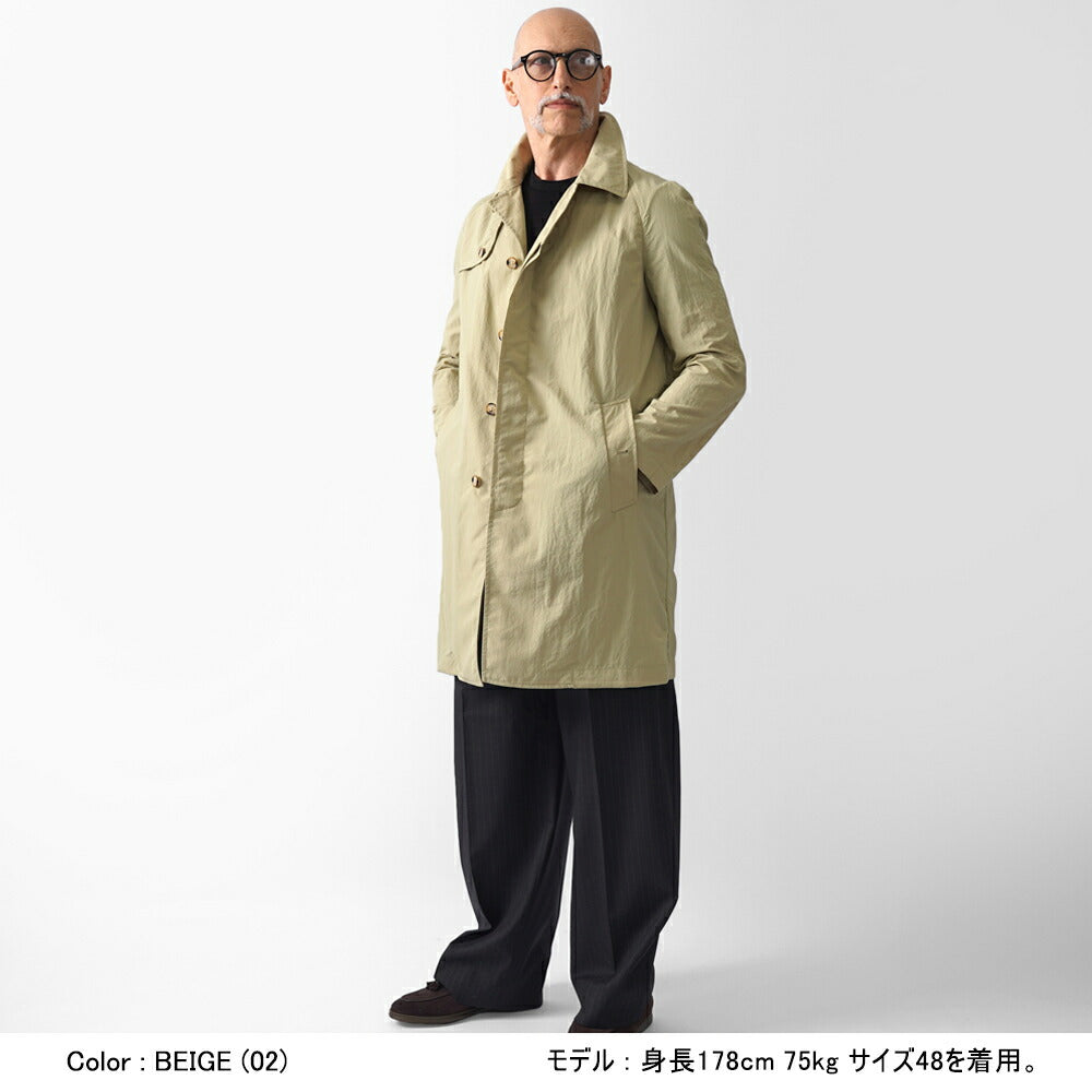 エイダースキュータム EIDERSCUTUM ステンカラーコート COATM BE06S P105 バルカラーコート スプリングコート ナイロン パッカブル 25SS 春夏 アクアスキュータム メンズ ライトアウター 軽量 イタリア 英国 イギリス アウター インポート ロイヤルロウ ROYAL ROW