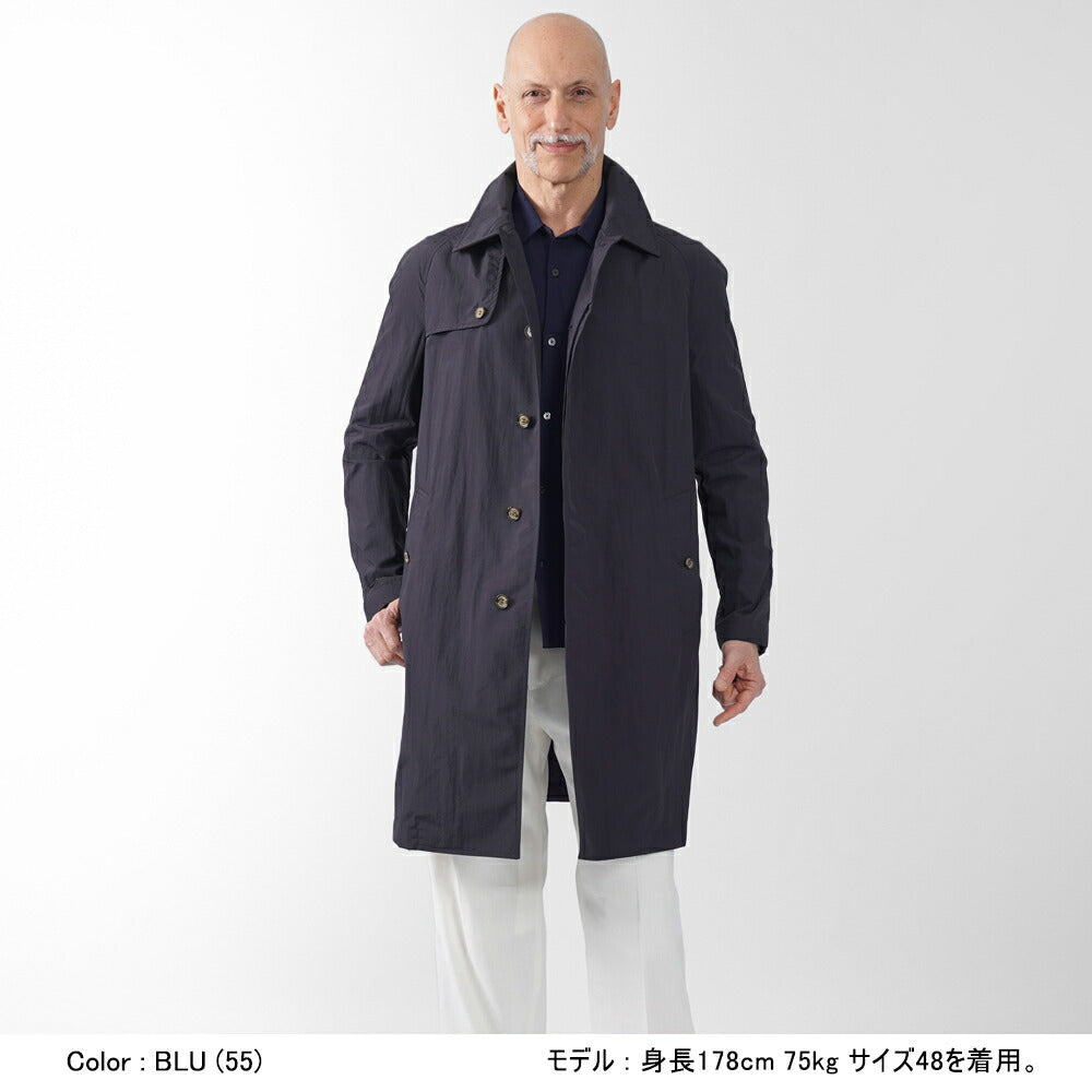 エイダースキュータム EIDERSCUTUM ステンカラーコート COATM BE06S P105 バルカラーコート スプリングコート ナイロン パッカブル 25SS 春夏 アクアスキュータム メンズ ライトアウター 軽量 イタリア 英国 イギリス アウター インポート ロイヤルロウ ROYAL ROW