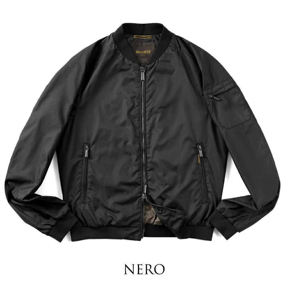 ムーレー MOORER ボンバージャケット CORELLI-WK ma-1 メンズライトアウター ma1 薄手 ブルゾン メンズ コレッリ ミリタリージャケット ライトアウター ブランド ナイロン ミリタリー アウター エムエーワン メンズアウタージャケット NERO ブラック