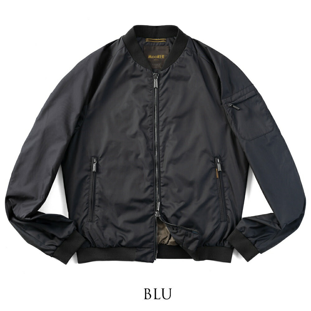 ムーレー MOORER ボンバージャケット CORELLI-WK ma-1 メンズライトアウター ma1 薄手 ブルゾン メンズ コレッリ ミリタリージャケット ライトアウター ブランド ナイロン ミリタリー アウター エムエーワン メンズアウタージャケット NERO ブラック
