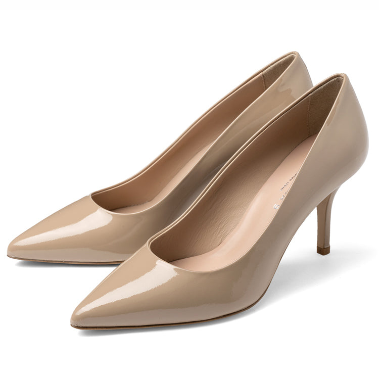コルソローマ 9 CORSO ROMA 9 パンプス 127 エナメル BEIGE ベージュ コルソローマノーベ ポインテッドトゥパンプス ポインテッドトゥ ハイヒール 長時間 疲れない 低反発 フォーマル 結婚式 通勤 エナメルパンプス ポインテッドパンプス
