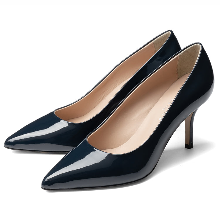 コルソローマ 9 CORSO ROMA 9 パンプス 127 エナメル BLU ネイビー コルソローマノーベ ポインテッドトゥパンプス ポインテッドトゥ ハイヒール 長時間 疲れない 低反発 フォーマル 結婚式 通勤 エナメルパンプス ポインテッドパンプス