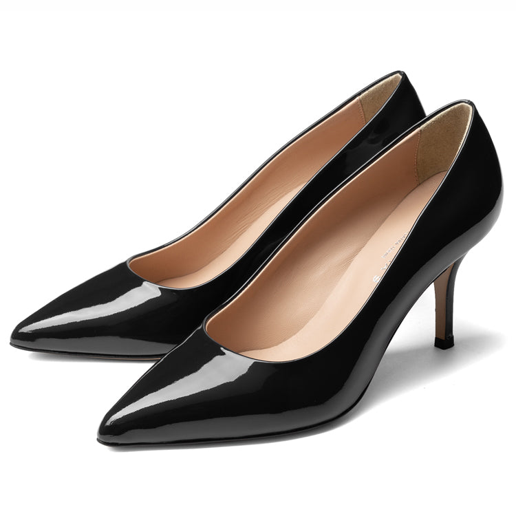 コルソローマ 9 CORSO ROMA 9 パンプス 127 エナメル ブラック コルソローマノーベ ポインテッドトゥパンプス ポインテッドトゥ ハイヒール 長時間 疲れない 低反発 フォーマル 結婚式 通勤 エナメルパンプス ポインテッドパンプス