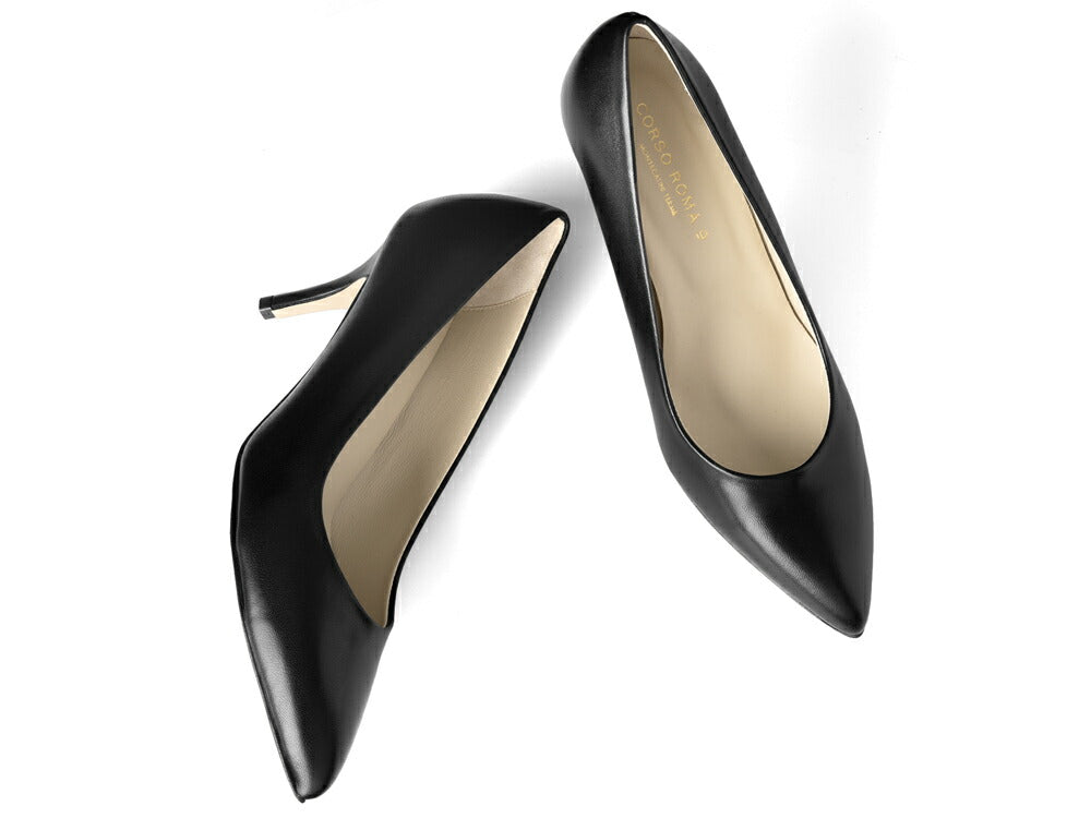 コルソローマ 9 CORSO ROMA 9 パンプス NOEMI500 レザー NERO ブラック NAPPA コルソローマノーベ BLACK ポインテッドトゥパンプス ポインテッドトゥ ハイヒール 長時間 疲れない 低反発 フォーマル 結婚式 レザーパンプス ポインテッドパンプス ブランド靴