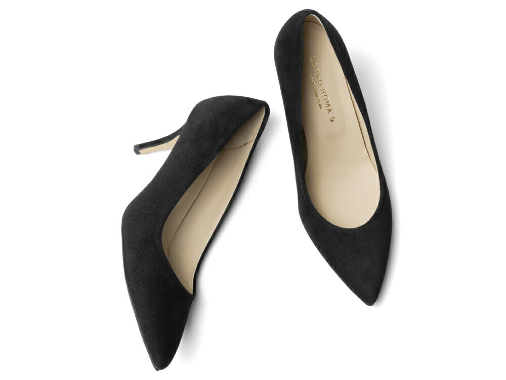 コルソローマ 9 CORSO ROMA 9 パンプス NOEMI500 スエード NERO ブラック CAMOSCIO コルソローマノーベ BLACK ポインテッドトゥパンプス ポインテッドトゥ ハイヒール 長時間 疲れない 低反発 フォーマル 結婚式 スエードパンプス ポインテッドパンプス ブランド靴