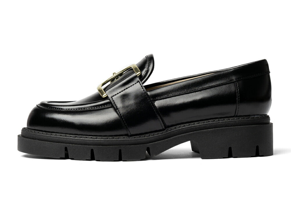 コルソローマ 9 CORSO ROMA 9 ビットローファー 厚底 OLGA1869 レザー NERO ブラック NAPPA コルソローマノーベ BLACK アシンメトリー ビット ローファー バックル 厚底ソール トラックソール タンクソール レディース シンプル 大人 本革 レザーシューズ 厚底ローファー