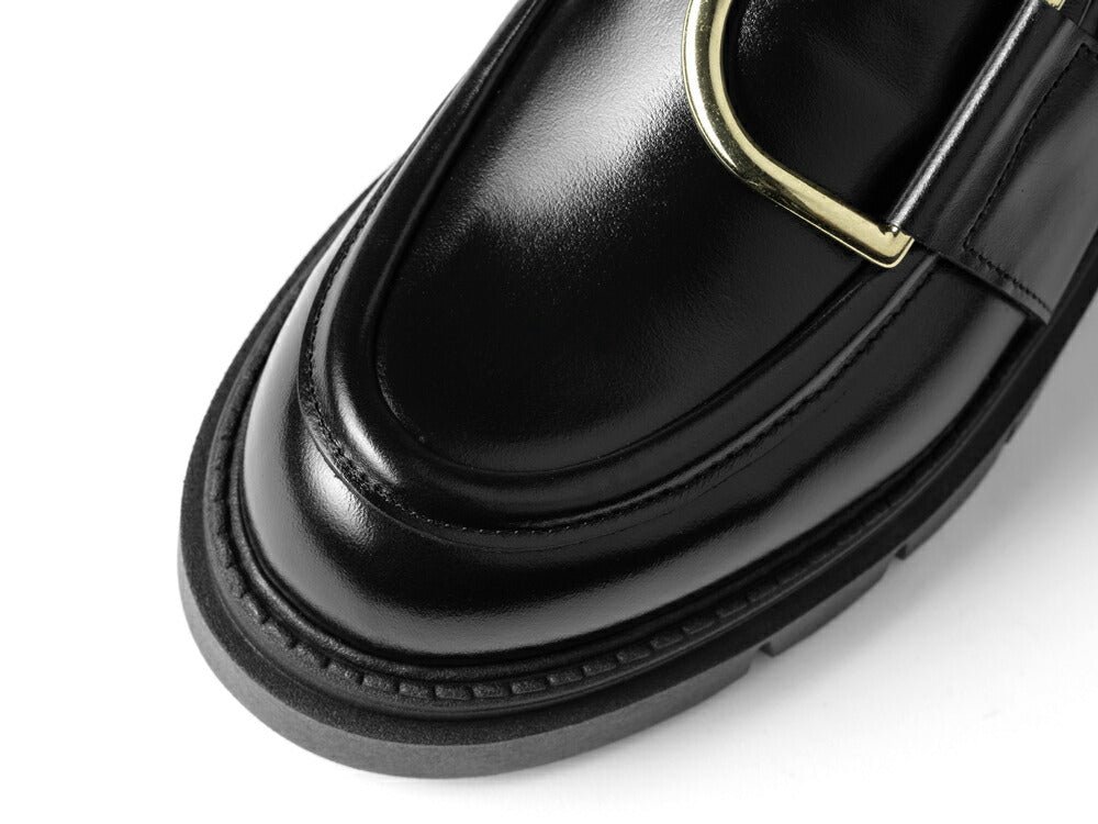 コルソローマ 9 CORSO ROMA 9 ビットローファー 厚底 OLGA1869 レザー NERO ブラック NAPPA コルソローマノーベ BLACK アシンメトリー ビット ローファー バックル 厚底ソール トラックソール タンクソール レディース シンプル 大人 本革 レザーシューズ 厚底ローファー