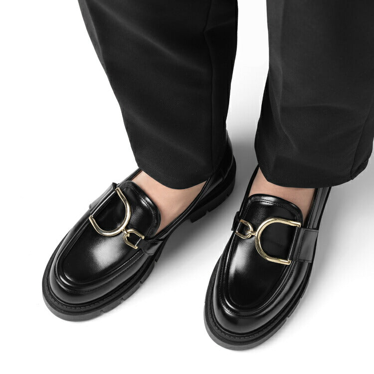 コルソローマ 9 CORSO ROMA 9 ビットローファー 厚底 OLGA1869 レザー NERO ブラック NAPPA コルソローマノーベ BLACK アシンメトリー ビット ローファー バックル 厚底ソール トラックソール タンクソール レディース シンプル 大人 本革 レザーシューズ 厚底ローファー