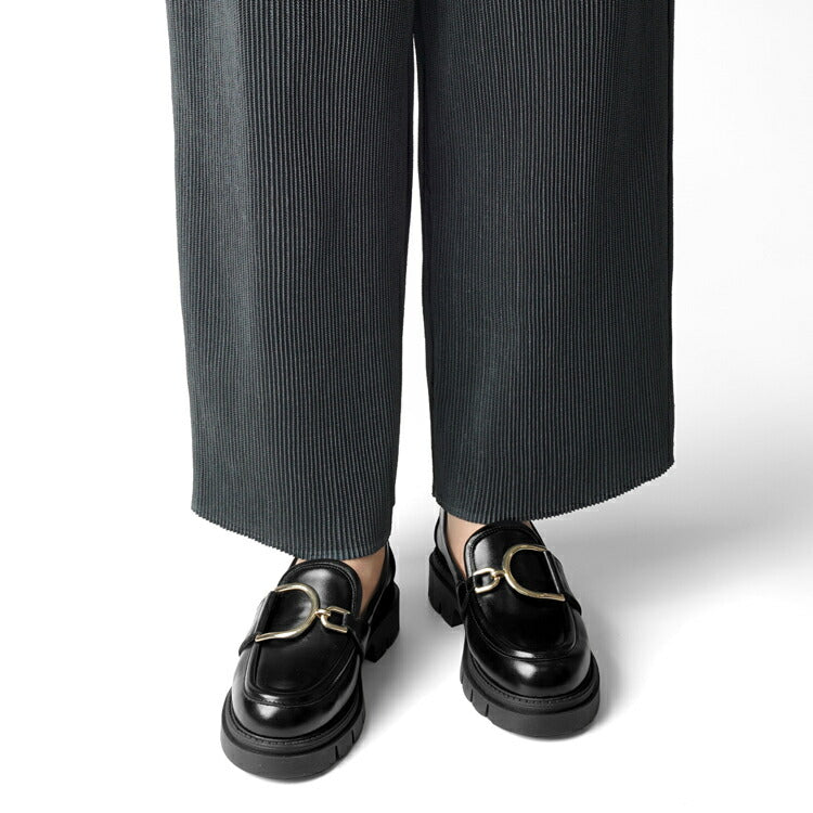 コルソローマ 9 CORSO ROMA 9 ビットローファー 厚底 OLGA1869 レザー NERO ブラック NAPPA コルソローマノーベ BLACK アシンメトリー ビット ローファー バックル 厚底ソール トラックソール タンクソール レディース シンプル 大人 本革 レザーシューズ 厚底ローファー