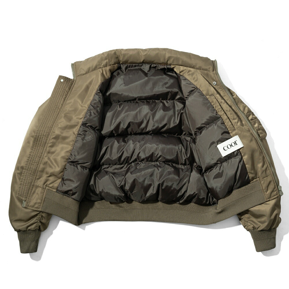 クオ COOR ミリタリー パファー ジャケット ブラック 黒 カーキ STAND COLLOR NECK PUFFER JACKET CXE4JP03V 中綿 ダウン メンズ メンズダウン ブルゾン ショート メンズブルゾン メンズアウター シンプル ブランド 韓国