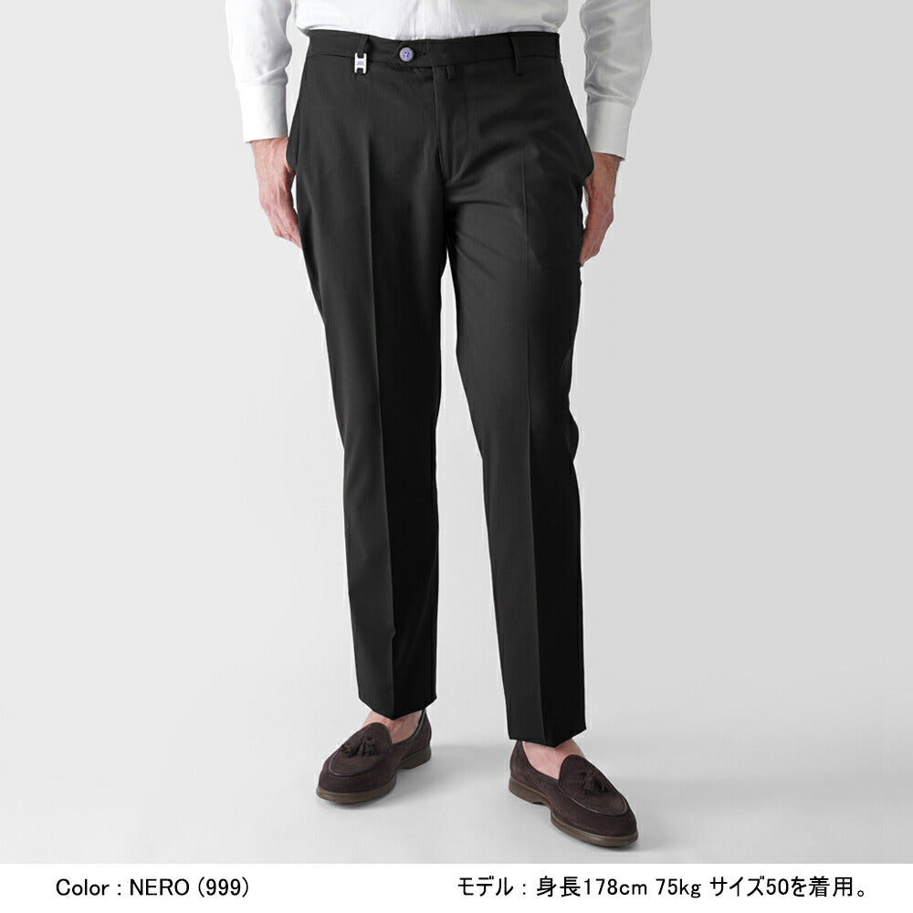 バルバッティ BARBATI スラックス ノープリーツ スリムパンツ  P-CYRUS 125781 ストレッチ 25春夏 ウール ポリエステル メンズ スラックス テーパードパンツ スリムパンツ メンズ ズボン 紳士ズボン スリム チノパン パンツ グレー ネイビー ブラック