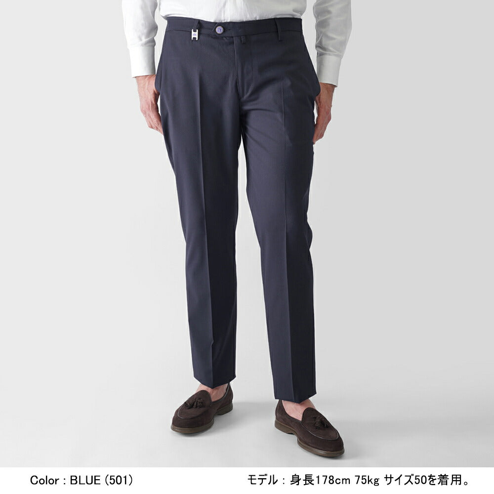 バルバッティ BARBATI スラックス ノープリーツ スリムパンツ  P-CYRUS 125781 ストレッチ 25春夏 ウール ポリエステル メンズ スラックス テーパードパンツ スリムパンツ メンズ ズボン 紳士ズボン スリム チノパン パンツ グレー ネイビー ブラック