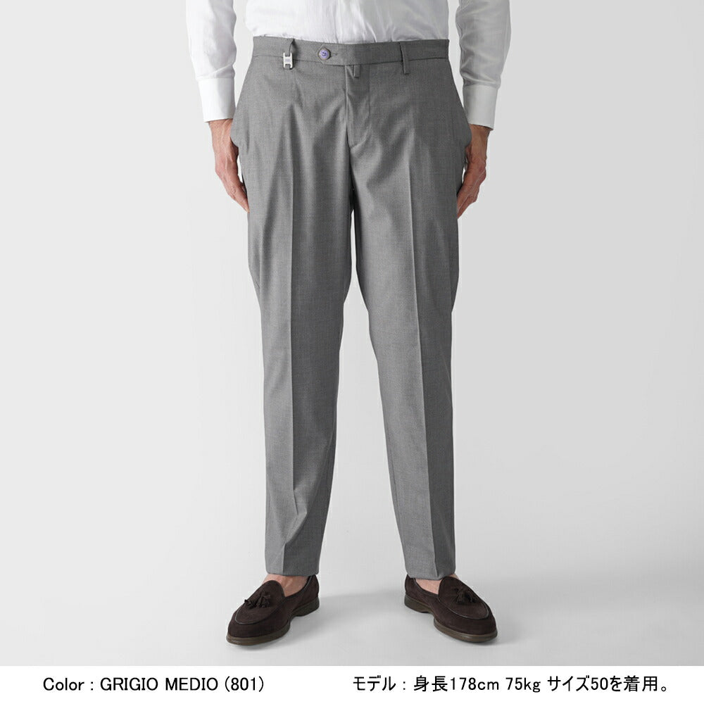 バルバッティ BARBATI スラックス ノープリーツ スリムパンツ  P-CYRUS 125781 ストレッチ 25春夏 ウール ポリエステル メンズ スラックス テーパードパンツ スリムパンツ メンズ ズボン 紳士ズボン スリム チノパン パンツ グレー ネイビー ブラック