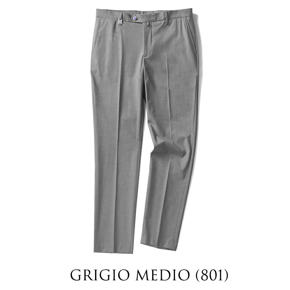 バルバッティ BARBATI スラックス ノープリーツ スリムパンツ  P-CYRUS 125781 ストレッチ 25春夏 ウール ポリエステル メンズ スラックス テーパードパンツ スリムパンツ メンズ ズボン 紳士ズボン スリム チノパン パンツ グレー ネイビー ブラック