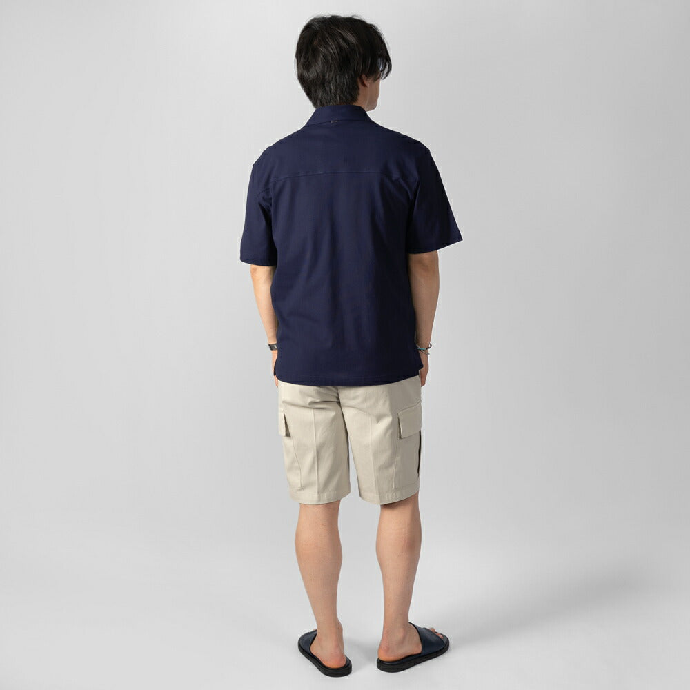 デヴォレ インチピット DEVORE incipit ハーフパンツ カーゴショーツ 製品染め D131-G061 コットン ミリタリー ネイビー ベージュ 25春夏 チノパンツ チノ ウエストゴム イタリア ワンプリーツ メンズ 短パン